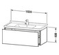 Duravit Waschtisch-Unterschrank L-Cube 102 x 46,9 cm, taupe matt, 1 Auszug, wandhängend