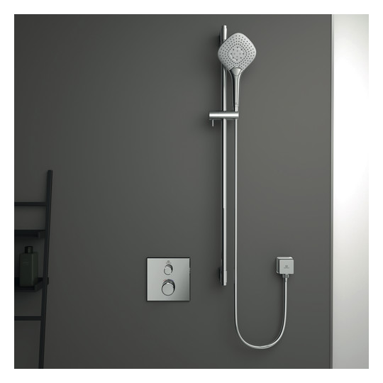 Ideal-Standard Brausekombination Idealrain Evo Jet 90 cm, 3-Funktionshandbrause, Diamond 13,4cm, chrom