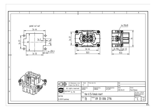 HART Käfigfederanschl.Buchse 09330062716 
