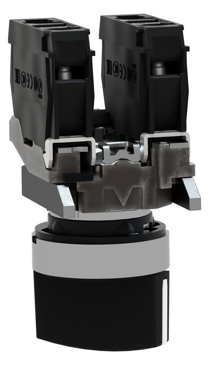 Wahlschalter 2stuf rast kurz.Drehgriff Ø22,5mm Schaltfunktion verrastend IP66