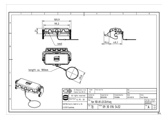 HART Han 16B-AK-LB-Dichtung  09300165432 