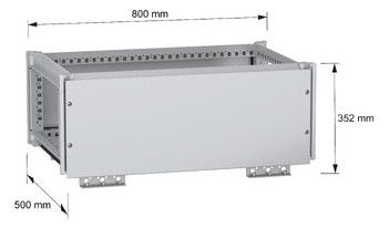 Aufsatzmodul pulverbesch 300x800x500mm RAL7035