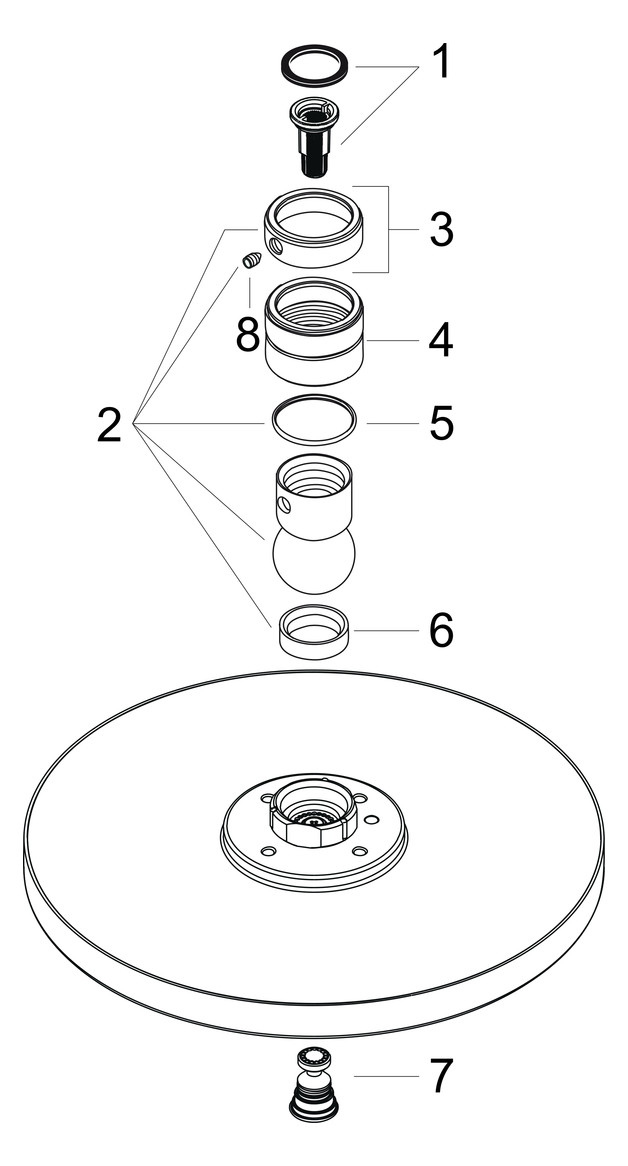 hansgrohe Tellerkopfbrause Axor Starck Decken- oder Wandmontage, 240mm, 1jet, polished red gold