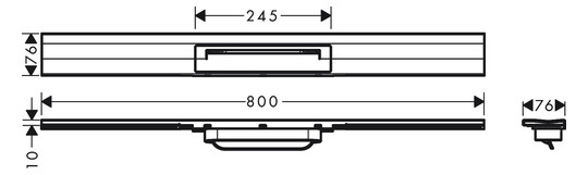 hansgrohe RainDrain Flex Duschrinne 800 mm, brushed black chrome, Fertigset, kürzbar, zur Wandmontage