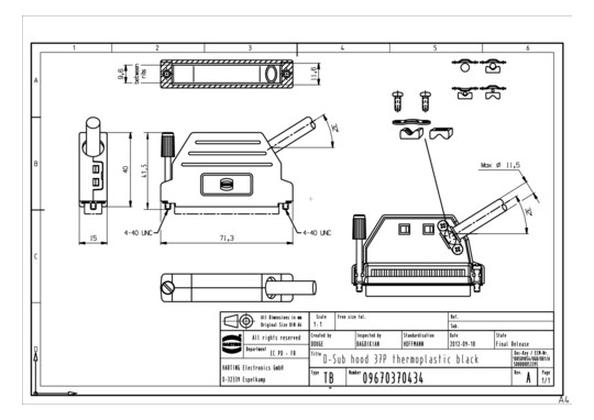 HART D-SUB 37 GEH. GS,       09670370434 