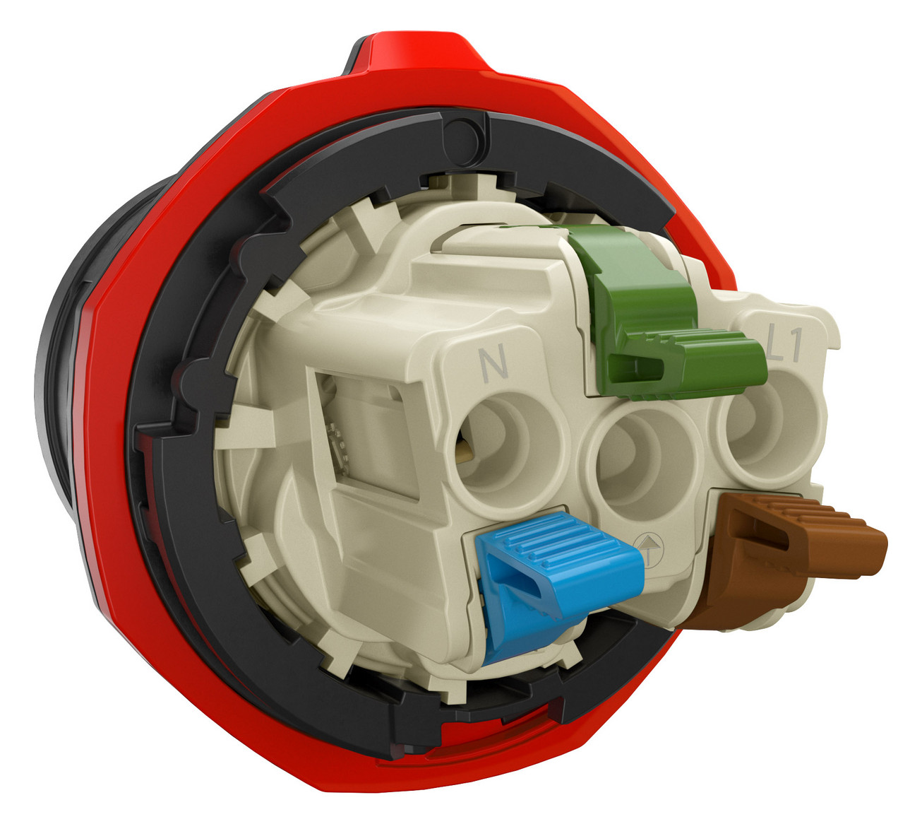 CEE-Aufbaugerätestecker 3p 16A 16A IP54 230V/bl 6h schraubl.Kl abgew Kst CEE-Aufbaugerätestecker 3p 16A 16A IP54 230V/bl 6h schraubl.Kl abgew Kst