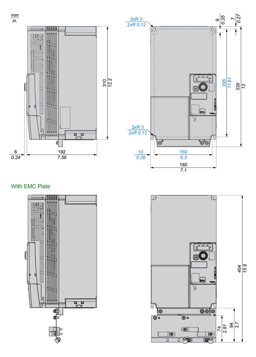 Frequenzumrichter lin=11k ALTIVAR A3ph 200-240V E3ph 599Hz 50/60Hz IP20 5%F