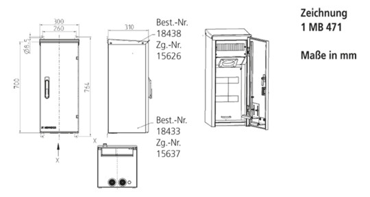 Verteilerschrank-Energie 500V ST IP44 300x700x310mm