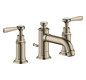 hansgrohe 3-Loch-Waschtischarmatur 30 Axor Montreux Ausladung 143mm, mit Hebelgriffe, Zugstangen-Ablaufgarnitur, brushed nickel