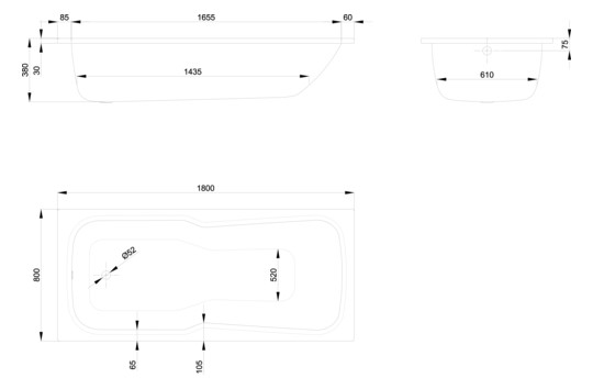 Badewanne BetteSet 3860 180x80x38cm, calypso