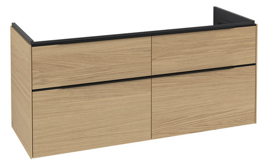 V&B Waschtisch-Unterschrank Subway 3.0 127,2x57,6x47,8cm, ohne LED/Griff Volcano black, nordic oak
