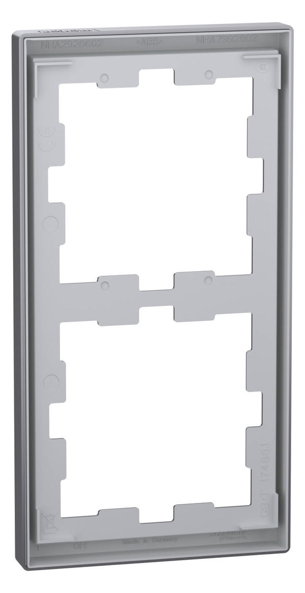 Rahmen 2f edst glz D-Life Kst f.GEB-K Unterputzmontage Thermopl
