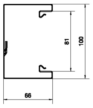 Geräteeinbaukanal ST 100x65mm vz 5300qmm GEB-K 2000mm