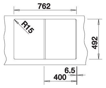 Blanco Spüle CLASSIC 40 S 78 x 51 cm, Edelstahl Seidenglanz, Becken rechts, ohne Ablauffernbedienung
