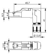 Modular-Stecker Cat6A RJ45 27-22AWG Feldkonf Schirm Litze massiv