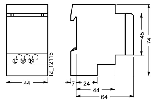 Steckdose REG 230V/AC 16A Klappd 2,5TE 64mm IP20