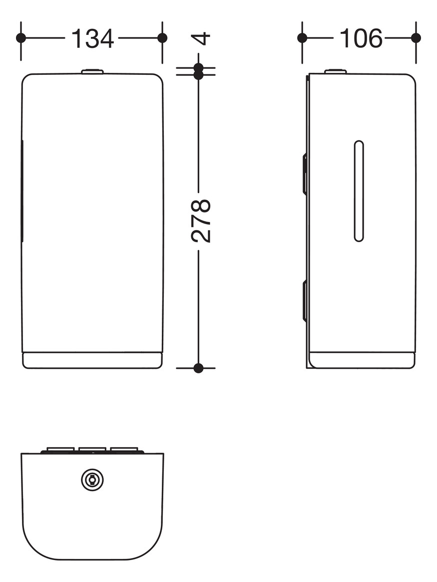 HEWI Schaum-Seifenspender SENSORIC 134x278x106mm, matt, Korpus reinweiß, felsgrau