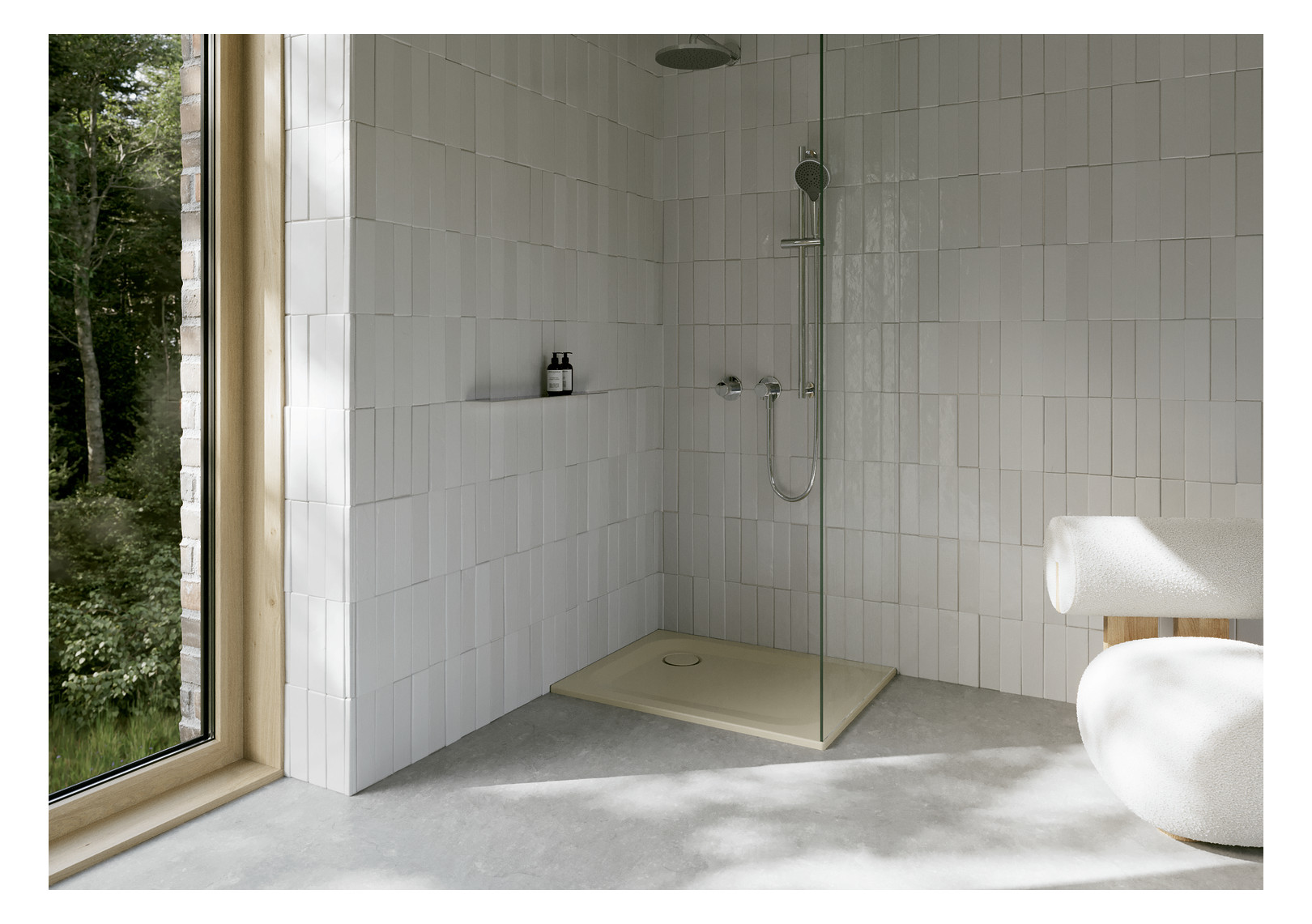 Duschwanne BetteUltra 8750 90x80x2,5cm, Antirutsch/Pro, Mini-Wannenträger, cream