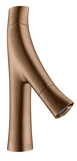 hansgrohe Waschtisch-Zweigriff-Armatur 80 Axor Starck Organic Ausladung 116mm, unverschließbare Ablaufgarnitur, brushed red gold