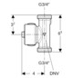 Geberit Temperatur-/Volumenstromsensor DNV 15, 1,8-32 l/min, G 3/4", Rotguss, für Gebäudeleittechnik