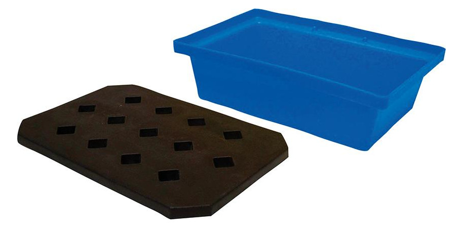 Bild PE-Auffangwanne mit Rost für Kleingebind e 59,5x39,5x17cm, 22 Liter - n.a.-1