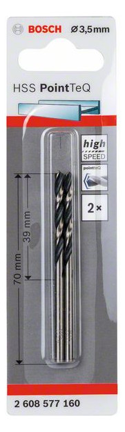 Metallbohrer Ø3,5mm zyl.Steckachse Edst f.Edelstahl f.Stahl