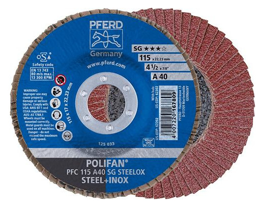 PFERD-POLIFAN-Fächerschleifscheibe, gewölbt...