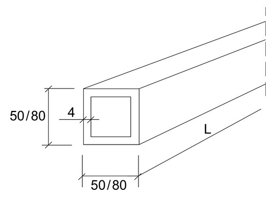 ZwRahmen 1000x50x50mm Metall gr RAL7035 Zwischenrahmen