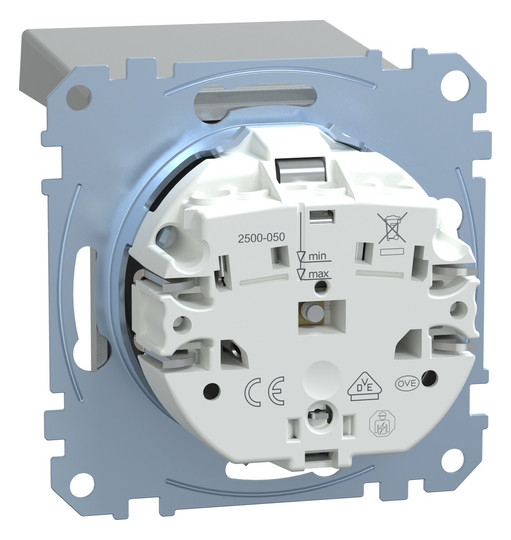 Steckdose 1f alu mt System M UP Klappd IP20