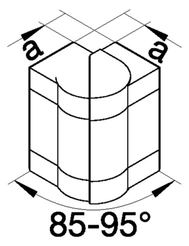 Außeneck GEB-K 68x130mm HFT 85-95° Kst alu hfr nass_lack