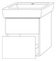 SA Waschtischunterbau mit Auszügen 3way (SM756) 588x525x447 Eiche-Nordic