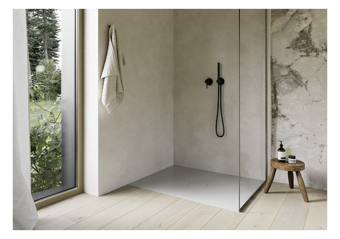 Bette Duschfliese Antirutsch Pro BetteAir 1000 x 900 mm, dust, Rechteck, glasierter Titan-Stahl