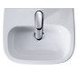 Duravit Handwaschbecken D-Code 45x34cm, mit Hahnloch, Überlauf, Hahnlochbank, weiß
