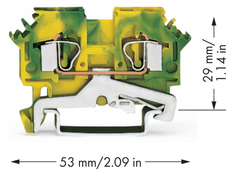 Schutzleiter-Reihenklemme Serie 281 0,08-4qmm gn/ge 1Etage APL_erf.