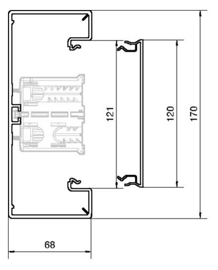 Geräteeinbaukanal Kst 170x68mm ver-ws RAL9016 GEB-K unbeh 10050qmm 2000mm
