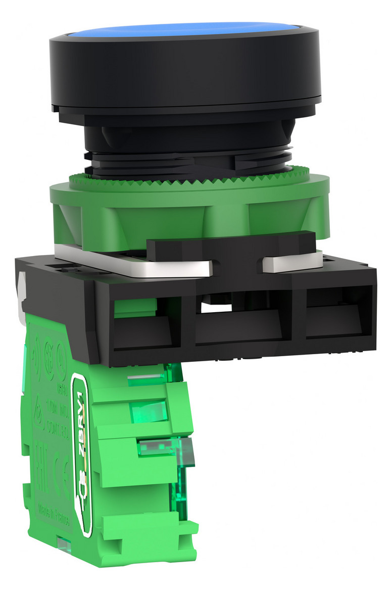 Drucktaster 1f bl rnd Ø22,5mm 1S IP30 fl Tastend