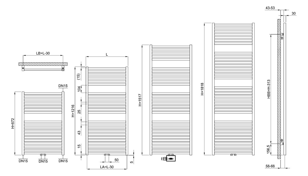 Bemm Badheizkörper Mido Q 1517 x 430 mm, samtmetallicgraphit Bemm Badheizkörper Mido Q 1517 x 430 mm, samtmetallicgraphit