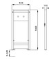 Burda Dusch-Element BS+ Bauhöhe 146 cm, für Aufputzarmaturen, Ablauf DN 40