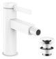 hansgrohe Bidet-Einhebelmischer Finoris mit Push-Open-Ablaufgarnitur, mattweiß