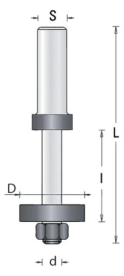 GUHDO-Aufnahmedorn, einteilig mit Anlauflager, 8mm-Schaft...