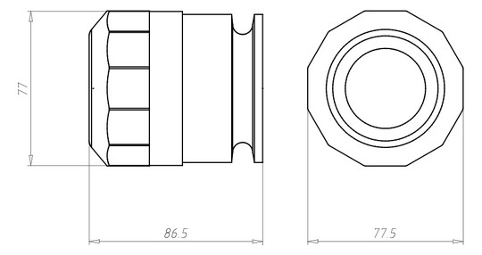 Rohrschott-BS DS90 Ø74mm 100mm Zub.erf Zubehör erforderlich