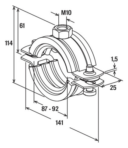 Vermaßte Strichzeichnung