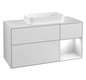 V&B Waschtisch-Unterschrank Finion 120x60,3x50,1cm, Regal rechts Glossy white lacquer, White matt lacquer