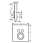 hansgrohe Fertigmontageset ShowerSelect UP-Thermostat, 2 Verbraucher, eckig, polished black chrome