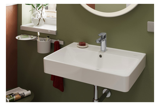 hansgrohe Waschtisch-Einhebelmischer 100 Vernis Blend CoolStart mit Zugstangen-Ablaufgarnitur, chrom