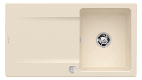 V&B Spüle Siluet 50 mit Ablaufgarnitur, Excenterbetätigung, ivory CeramicPlus
