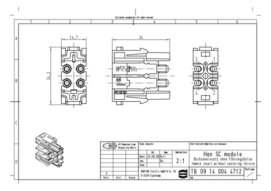 HART Han SC module, female   09140044712 