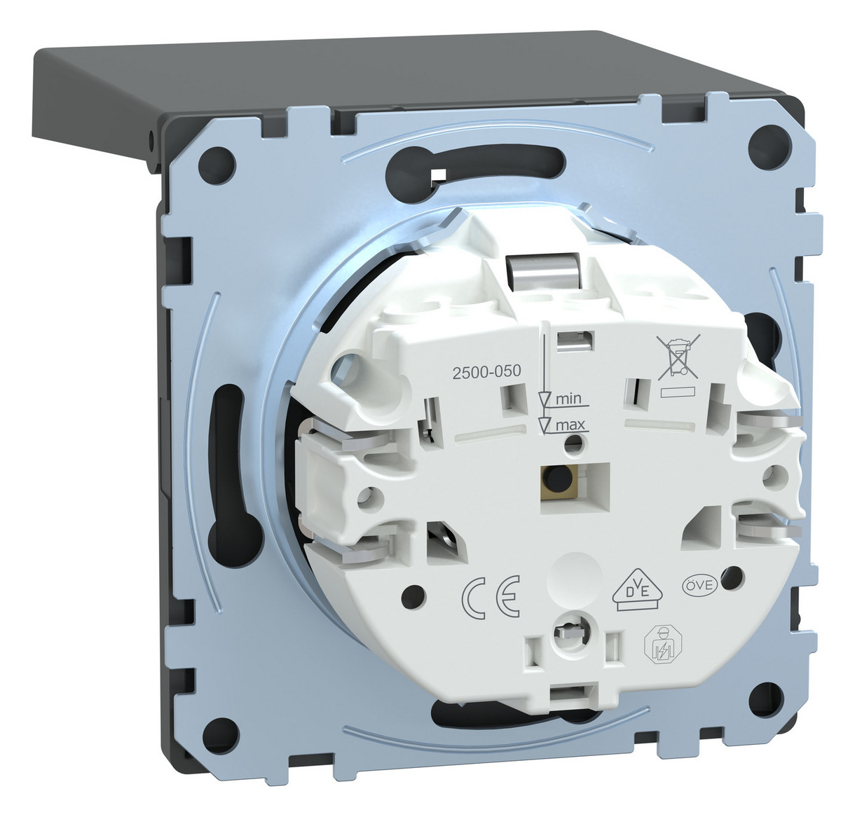 Steckdose 1f anth glz System Design UP m.BS Mit erhöhtem Berührungsschutz IP44