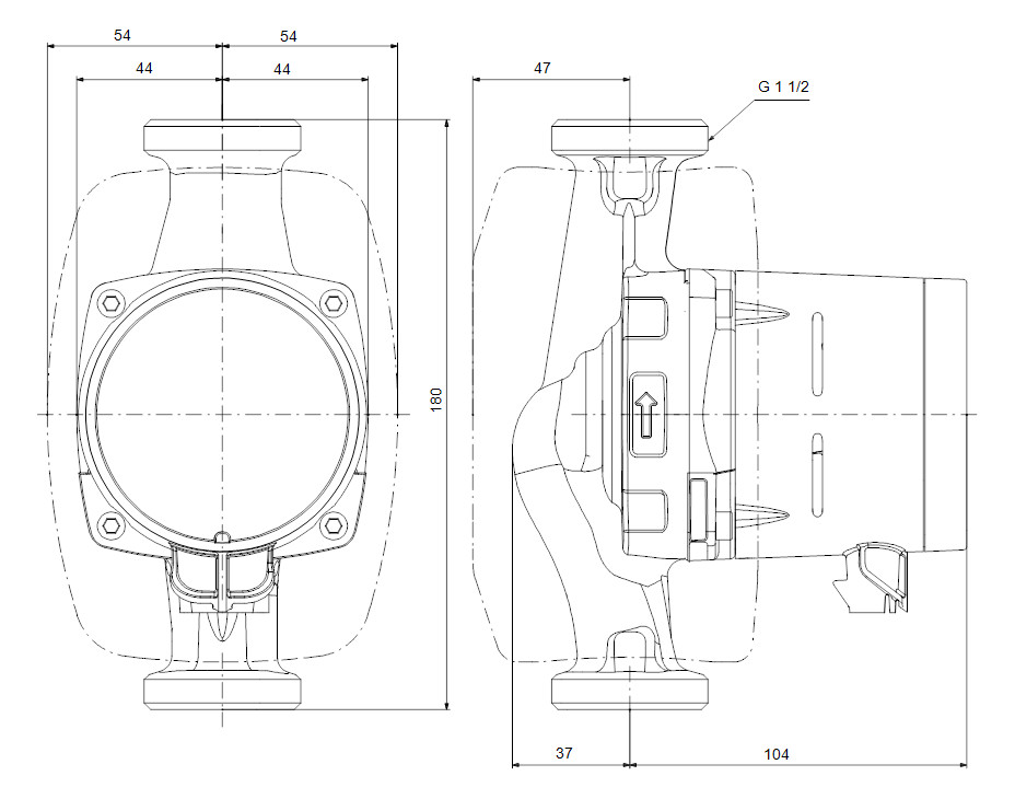 Grundfos Hocheffizienz-Umwälzpumpe Alpha2 25-40, G 1 1/2, 180 mm, PN 10, 230 V