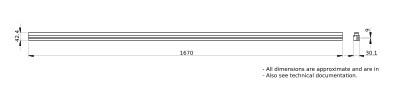 Sammelschiene 630A Profil 1670x42,5x32,5mm